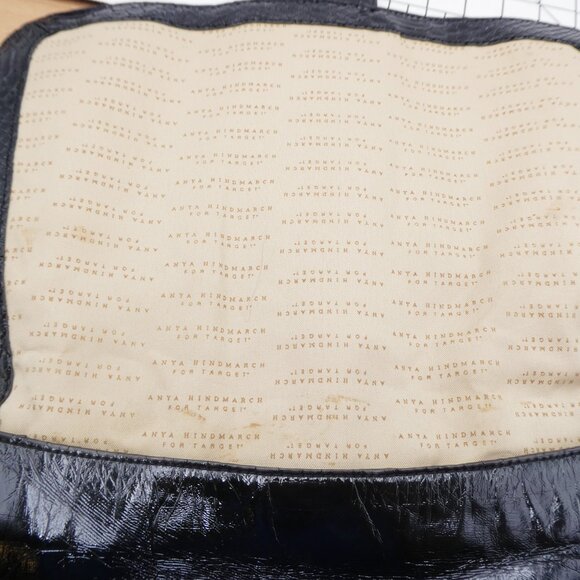 Anya Hindmarch for Target Black Faux Leather Shoulder Bag As-Is - Picture 6 of 11